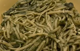 Easy and Delicious Vegan Linguine with Spinach Pesto Recipe