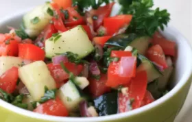 Fresh and Tangy Israeli Tomato and Cucumber Salad