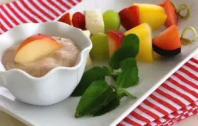 Fruit Skewers with Apple Cinnamon Dipping Sauce