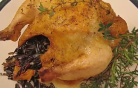 Game Hen Stuffed with Wild Rice and Mushrooms