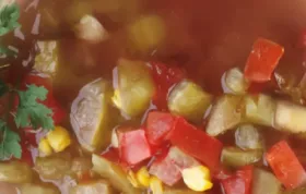 Green and Red Tomato and Corn Soup