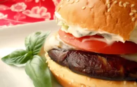 Grilled Portobello Mushroom Sandwich with Creamy Basil Mayonnaise