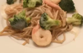 Healthier Alfredo Sauce with Shrimp and Broccoli