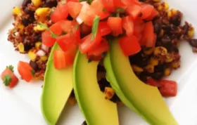 Healthy and flavorful quinoa and black bean salad