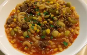 Hearty and comforting Slow Cooker Hamburger Soup with Macaroni