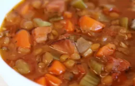 Hearty and flavorful slow cooker lentil and ham soup