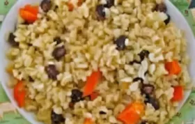 Hearty and Healthy Brown Rice with Black Beans and Peppers