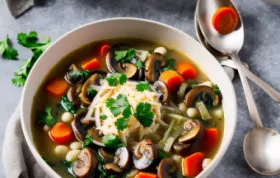 Hearty Veggie Soup in a Creamy Mushroom Broth