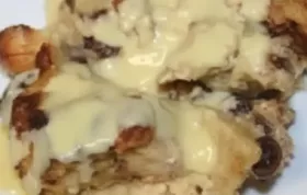 Homemade Bread Pudding with a Rich Whiskey Sauce