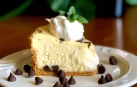 Indulge in a decadent Bailey's-infused chocolate chip cheesecake