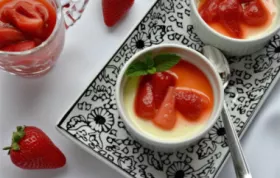 Irresistible White Chocolate Panna Cotta with Sweet and Tangy Stewed Strawberries