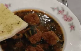 Italian Spinach Soup with Meatballs