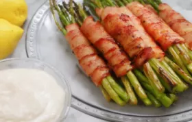 Keto Bacon-Wrapped Asparagus with Tangy Lemon Aioli