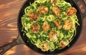 Learn how to make delicious garlic butter zoodles with homemade chicken meatballs