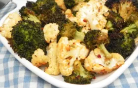 Lemon-Pepper Roasted Broccoli and Cauliflower