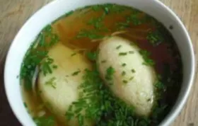 Oma's Griessnockerlsuppe (Beef and Semolina Dumpling Soup)