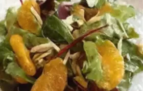 Orange Almond Mixed Green Salad Recipe