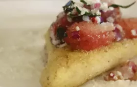 Pan-Fried Polenta with Bruschetta Topping