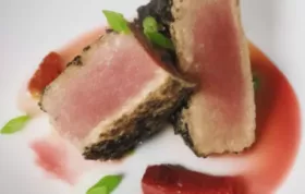 Pan-Seared Ahi Tuna with Blood Orange Sauce