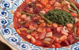 Red Winter Minestrone with Winter Greens Pesto