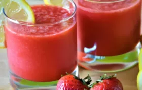 Refreshing and Sweet Watermelon and Strawberry Lemonade Recipe
