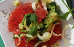 Refreshing Avocado and Grapefruit Salad with Zesty Mint Dill Vinaigrette
