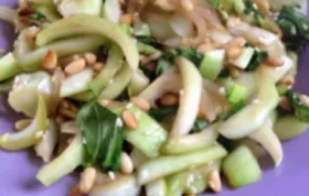 Roasted Bok Choy with Pine Nuts and Sesame Seeds