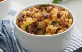 Savory and Delicious Biscuit Bread Pudding with Sausage and Mushroom Custard Recipe