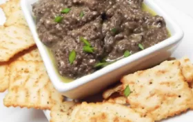 Savory and tangy black olive spread perfect for parties