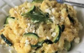 Scrambled Eggs with Zucchini and Feta