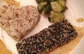 Sesame-Crusted Mahi-Mahi with Soy-Shiso-Ginger Butter Sauce