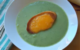 Simple Broccoli Soup with Cheddar Croutons