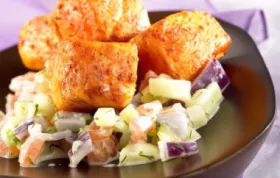 Spice up your dinner with this delicious Actifried Tandoori Salmon with a side of refreshing Raita.