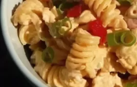 Spice up your pasta salad with this tangy buffalo chicken twist!