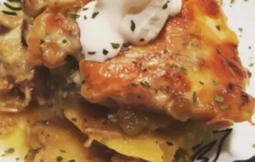 Spicy and delicious Green Chile Stacked Enchiladas