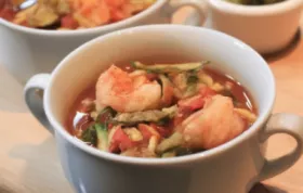 Spicy Shrimp Tortilla Soup with Zucchini Noodles