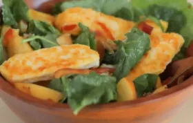 Spinach Nectarine and Halloumi Salad