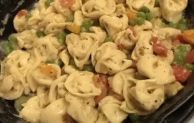 Tortellini Primavera with Garlic Cream Sauce