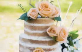 White Almond Wedding Cake