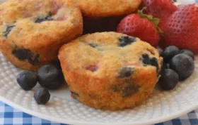 Whole-Wheat Oatmeal Strawberry Blueberry Muffins